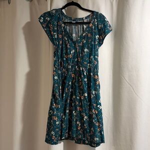 Old Navy Teal Floral Mini Dress
